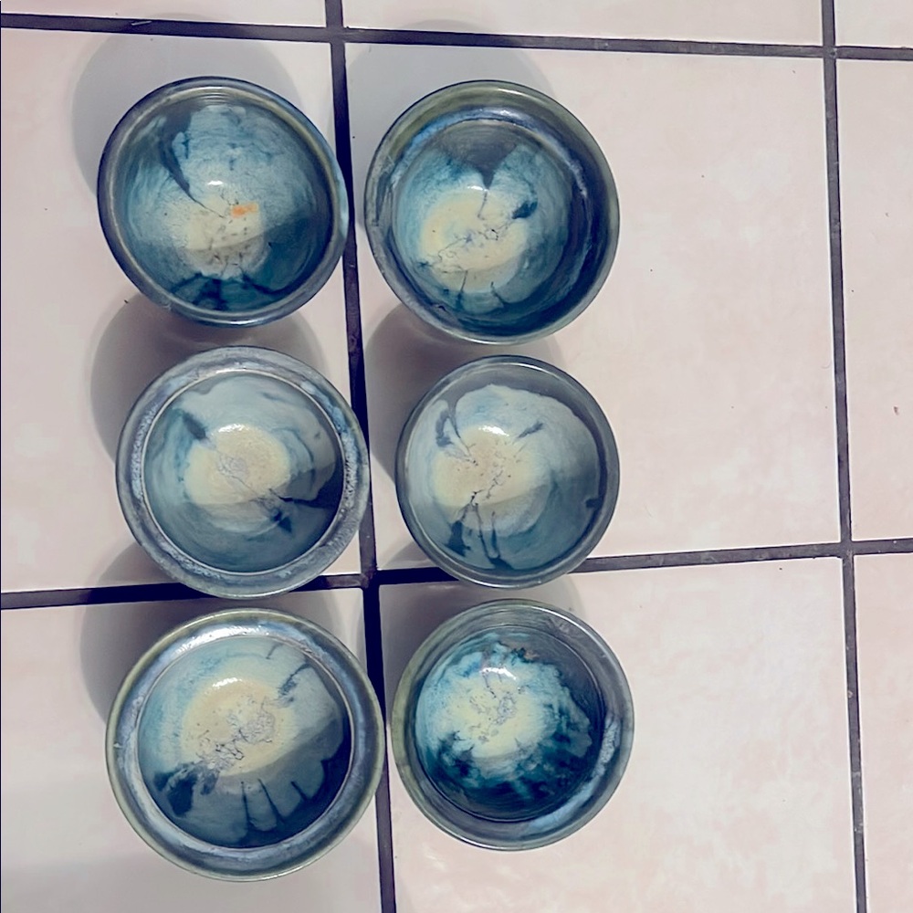Blue and Cream Decor Accents with Ethereal Patterns (6 piece)
